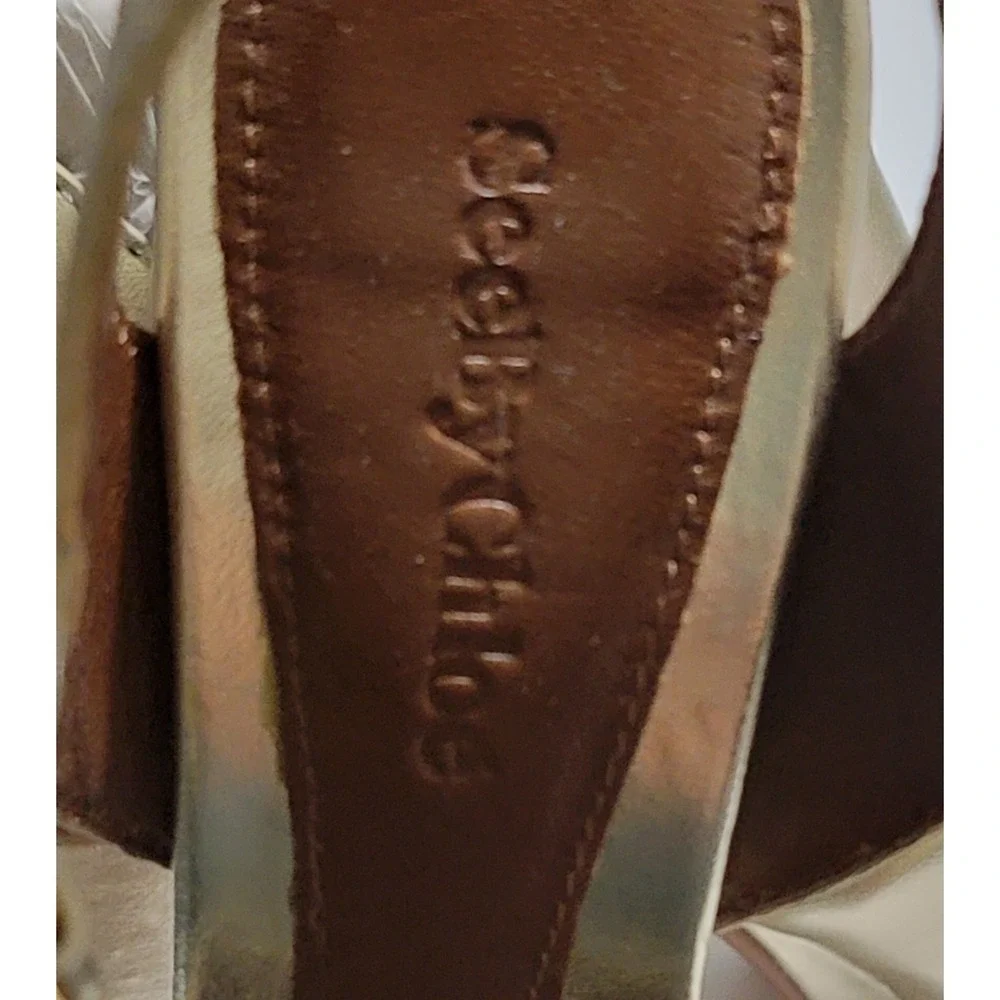 See By Chloe Gold Metallic Leather Platform Block Heel Sandals Sz 40 NWOB Party